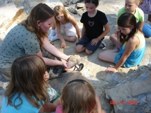 Girls Learn About Rock Formations