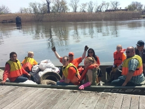 Boat Full of Volunteers