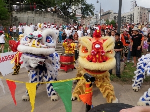 Lion Dancers during the Ceremony