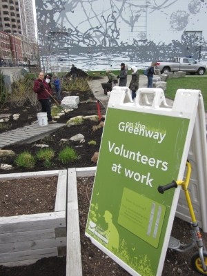 Volunteers at Work on the Greenway