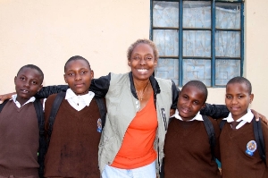 Founder Dr. Rowley with Orphans in Kenya