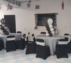 tables at Akwaaba Banquet Hall