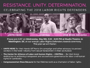 2018 Labor Rights Defenders Awards