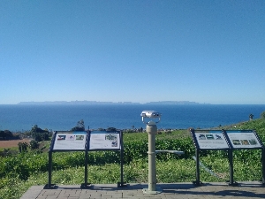 View of Catalina Island from observation point