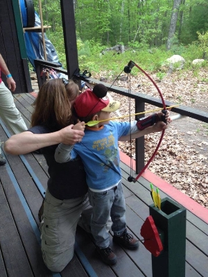 mom and son archery