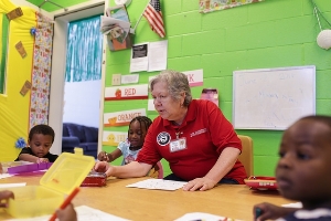 Foster Grandparent volunteering in classroom
