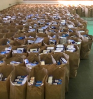 Bags of Food Packed by Volunteers