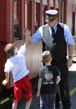 Conductor Corey with Kids