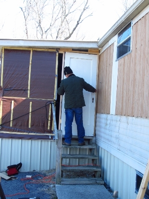 Installing porch door