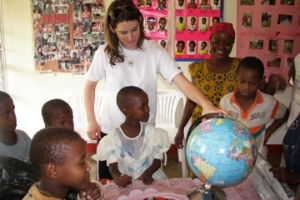 Volunteer Teaching Children