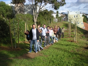 Volunteers After Planting Oaks in Nature Walk