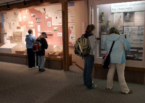 school group enjoying exhibits