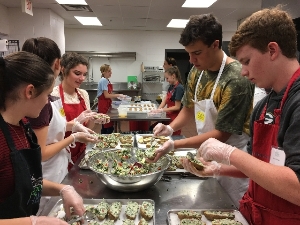 Teens making meals