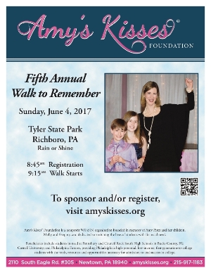 Amy's Kisses 5th Annual Walk to Remember Flyer