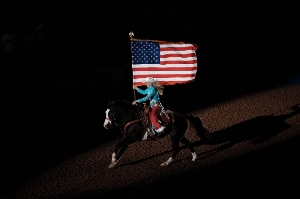 Horseback with Flag
