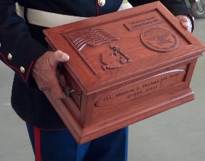 Soldier holding a Memory Box