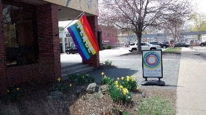 CSSC Entrance with Peace Flag