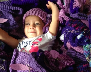 Purple infant hats