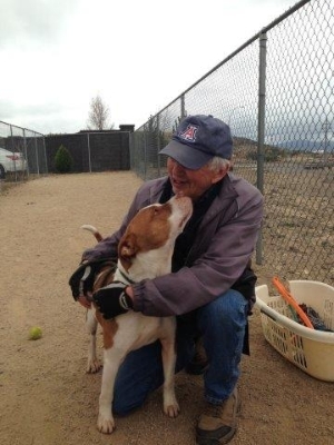 Dog Aden loves his Human (John)!