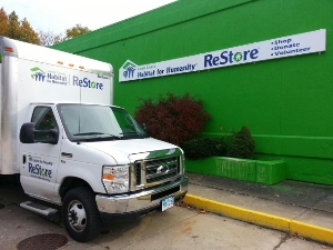 The front of our restore and our truck for pick-up