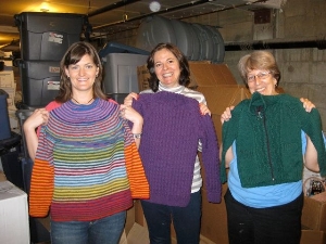 Hand-knit wool sweaters for girls in Afghanistan