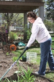 Volunteer Assisting with Yard Work