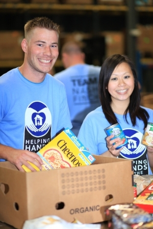 Volunteers Packing Food
