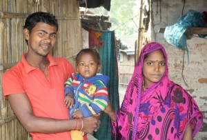 Manisha with husband Mukesh and newborn Manish.