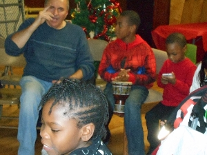 We have interactive music at our parties., letting the child