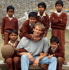CCS volunteer with Indian boys