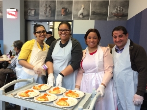 Hunter College Students doing Meal Service