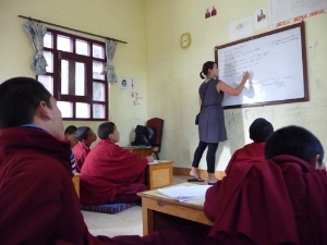 Teaching at monastery