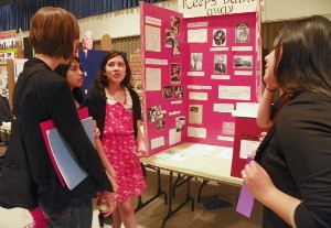 Judges interview students at the Junior fair