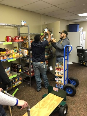 Volunteers working in Food Pantry