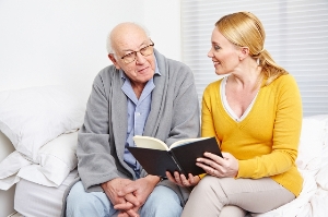elderly reading