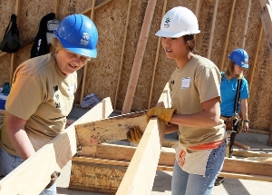 Volunteers on the Build